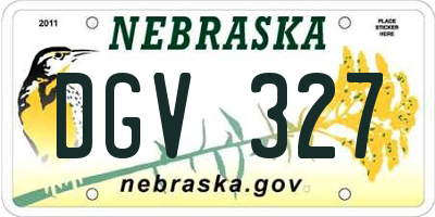 NE license plate DGV327