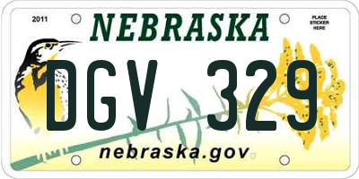 NE license plate DGV329
