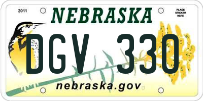 NE license plate DGV330