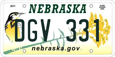 NE license plate DGV331