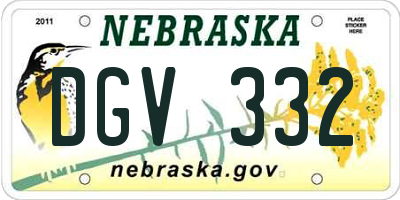 NE license plate DGV332