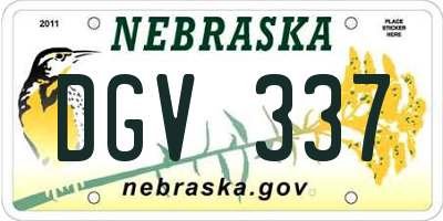 NE license plate DGV337