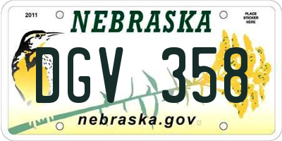 NE license plate DGV358