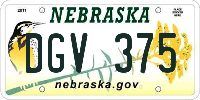 NE license plate DGV375