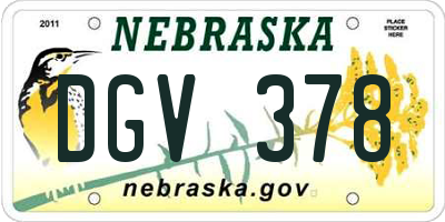 NE license plate DGV378