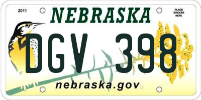 NE license plate DGV398