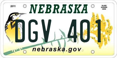 NE license plate DGV401