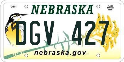 NE license plate DGV427