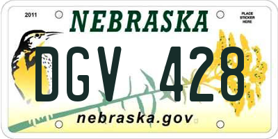 NE license plate DGV428