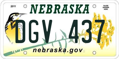 NE license plate DGV437