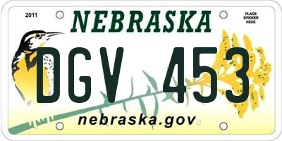 NE license plate DGV453