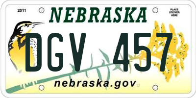 NE license plate DGV457