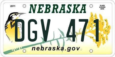 NE license plate DGV471