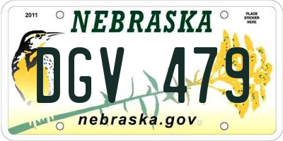NE license plate DGV479