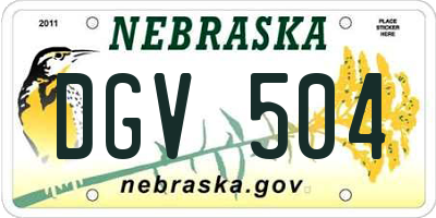 NE license plate DGV504