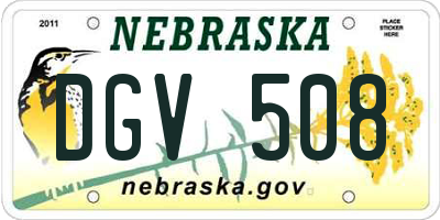 NE license plate DGV508