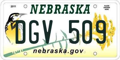 NE license plate DGV509
