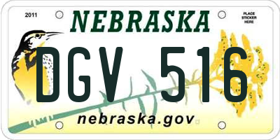 NE license plate DGV516