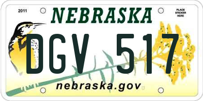 NE license plate DGV517