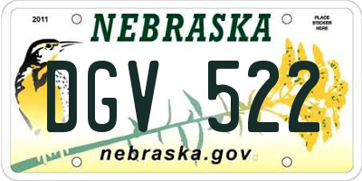 NE license plate DGV522