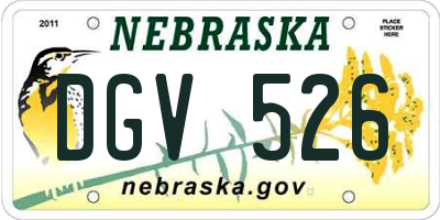 NE license plate DGV526