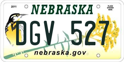 NE license plate DGV527