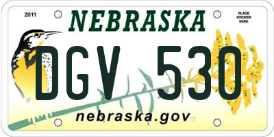 NE license plate DGV530
