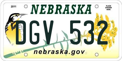 NE license plate DGV532