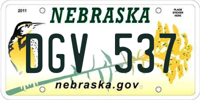 NE license plate DGV537