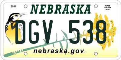NE license plate DGV538