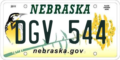 NE license plate DGV544