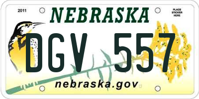NE license plate DGV557