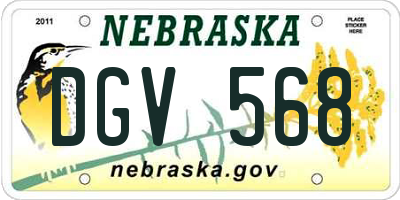 NE license plate DGV568