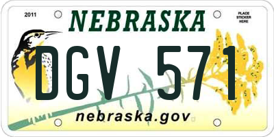 NE license plate DGV571