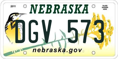 NE license plate DGV573