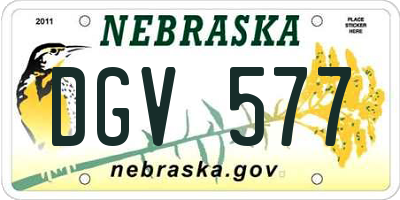 NE license plate DGV577