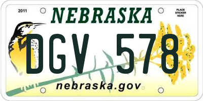 NE license plate DGV578