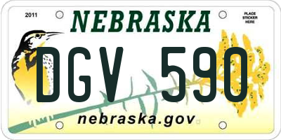 NE license plate DGV590
