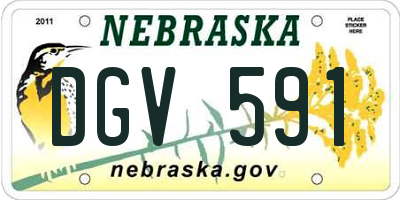 NE license plate DGV591