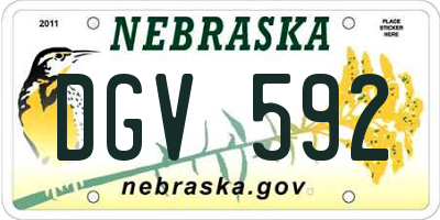 NE license plate DGV592