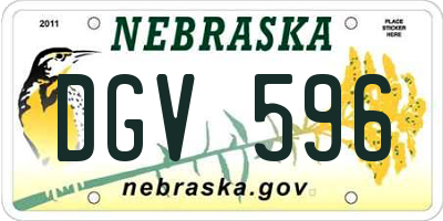 NE license plate DGV596