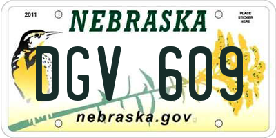 NE license plate DGV609
