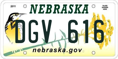 NE license plate DGV616