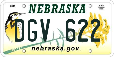 NE license plate DGV622