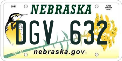 NE license plate DGV632
