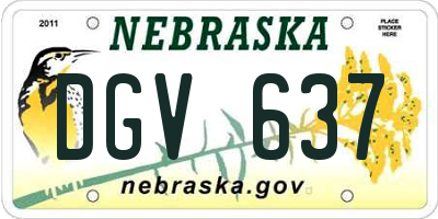 NE license plate DGV637