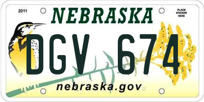 NE license plate DGV674