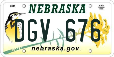 NE license plate DGV676