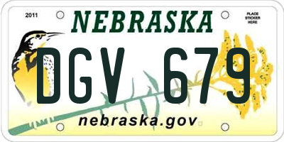 NE license plate DGV679