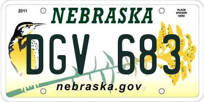 NE license plate DGV683